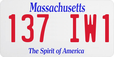 MA license plate 137IW1