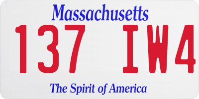 MA license plate 137IW4
