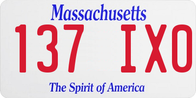 MA license plate 137IX0