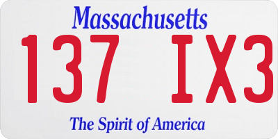 MA license plate 137IX3