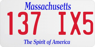 MA license plate 137IX5
