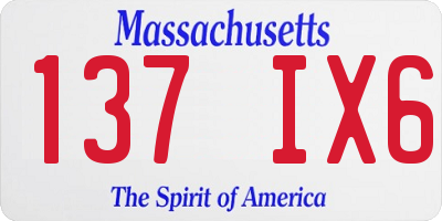 MA license plate 137IX6