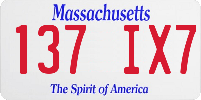 MA license plate 137IX7