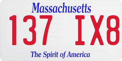 MA license plate 137IX8