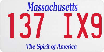MA license plate 137IX9
