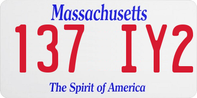 MA license plate 137IY2