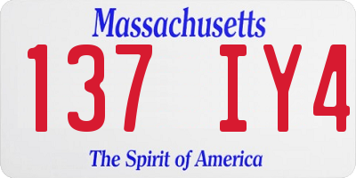 MA license plate 137IY4