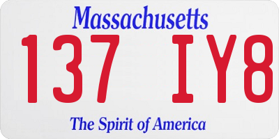 MA license plate 137IY8