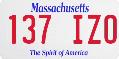 MA license plate 137IZ0