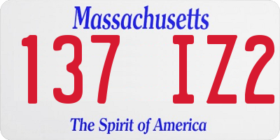 MA license plate 137IZ2