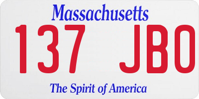 MA license plate 137JB0