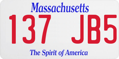 MA license plate 137JB5