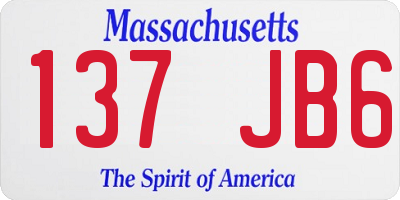 MA license plate 137JB6