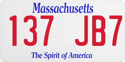 MA license plate 137JB7