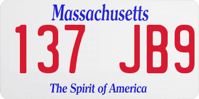 MA license plate 137JB9