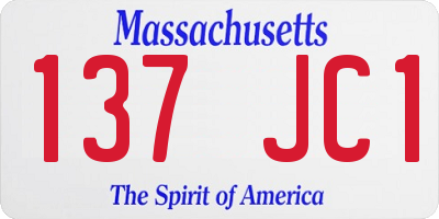MA license plate 137JC1