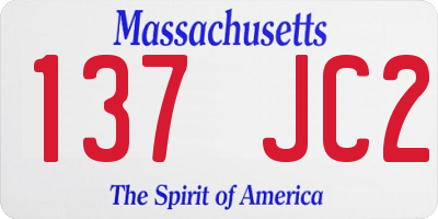 MA license plate 137JC2
