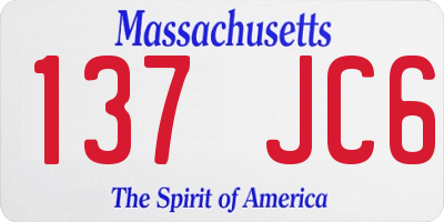 MA license plate 137JC6