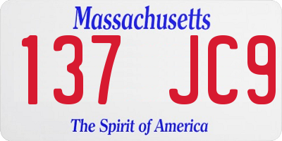 MA license plate 137JC9