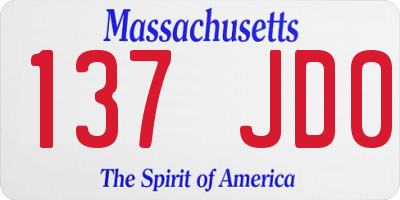 MA license plate 137JD0