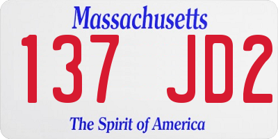 MA license plate 137JD2