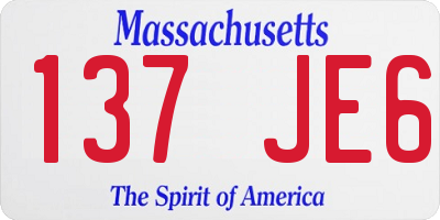 MA license plate 137JE6