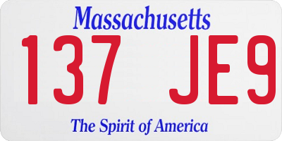 MA license plate 137JE9