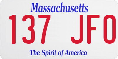 MA license plate 137JF0