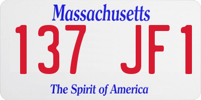 MA license plate 137JF1