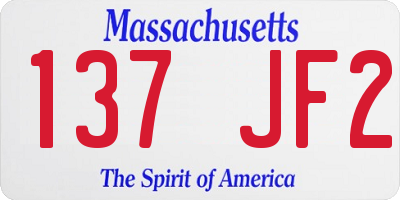 MA license plate 137JF2