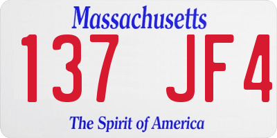 MA license plate 137JF4