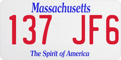 MA license plate 137JF6