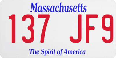 MA license plate 137JF9