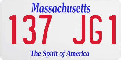 MA license plate 137JG1