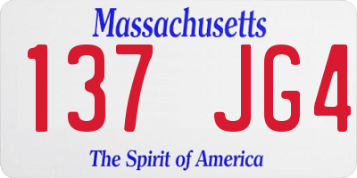 MA license plate 137JG4