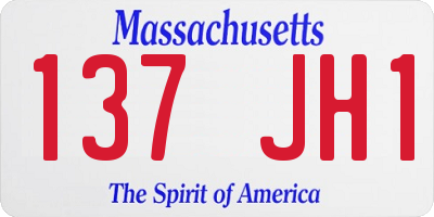 MA license plate 137JH1