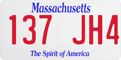 MA license plate 137JH4