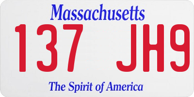 MA license plate 137JH9
