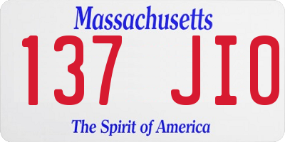 MA license plate 137JI0