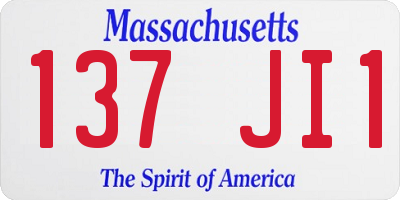 MA license plate 137JI1