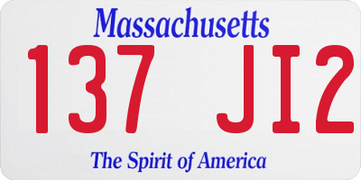 MA license plate 137JI2