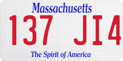 MA license plate 137JI4