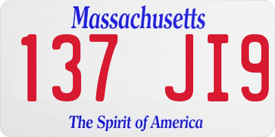 MA license plate 137JI9
