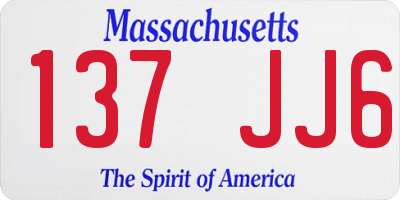 MA license plate 137JJ6