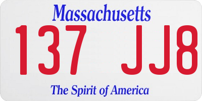 MA license plate 137JJ8