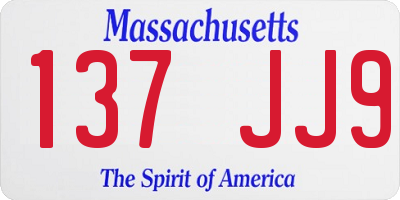 MA license plate 137JJ9