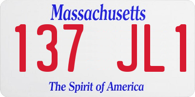 MA license plate 137JL1