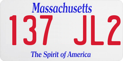 MA license plate 137JL2