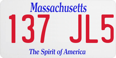 MA license plate 137JL5