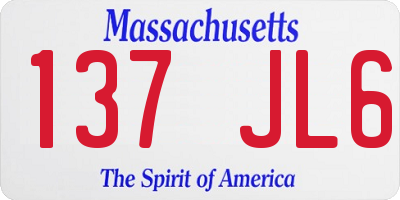 MA license plate 137JL6